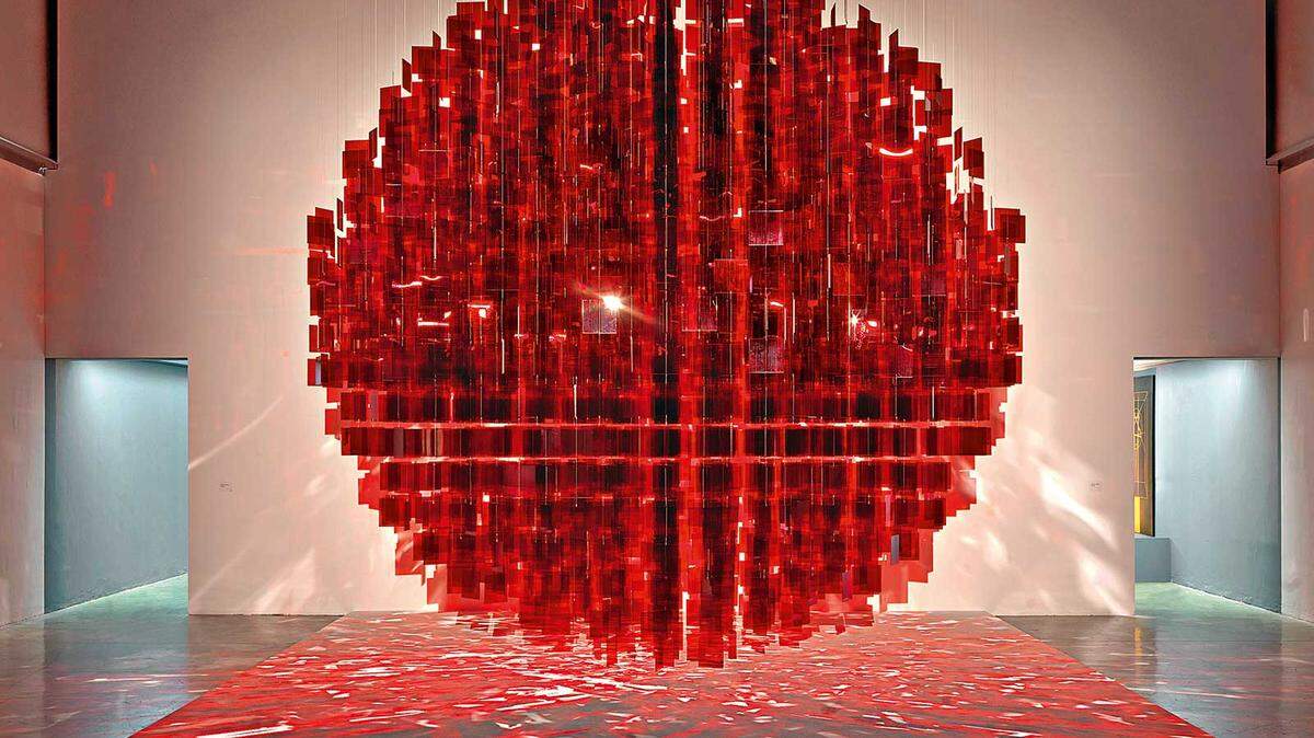 Julio Le Parc’s “Sphère rouge (Red Sphere),” 2001, now at Perez Art Museum Miami.