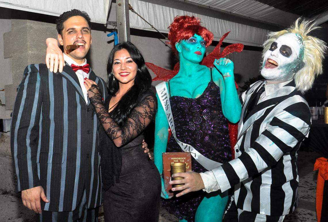 Costumed revelers party at last year's Halloween Sundowner at Vizcaya.