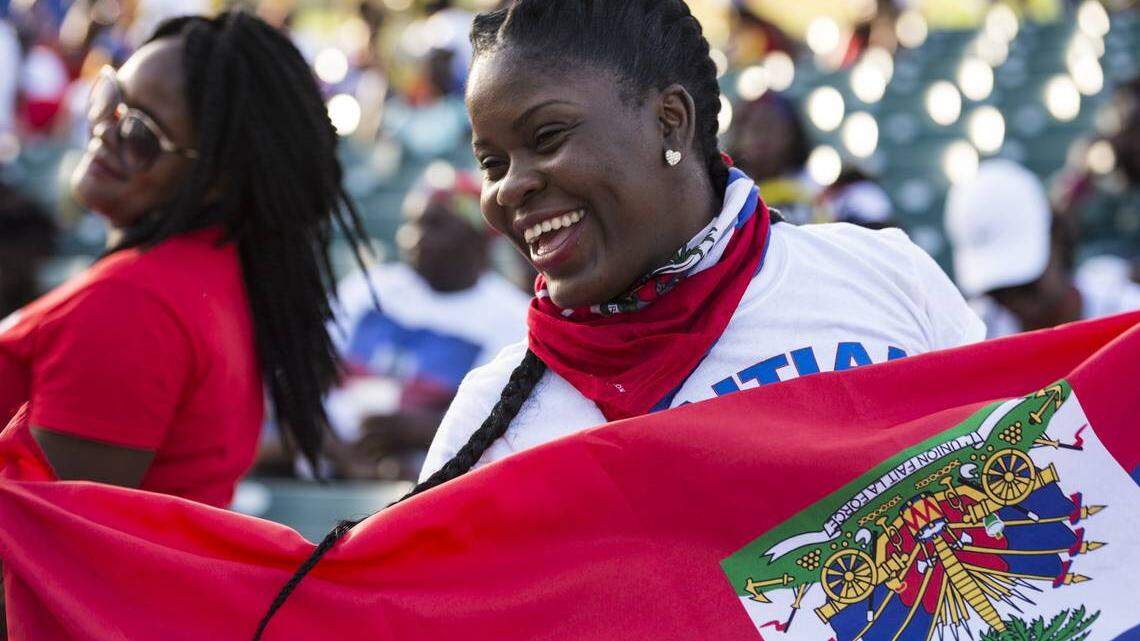 Fabienne Jean of Miami dances at Bayfront Park Amphitheater at the 2017 Haitian Compas Festival.