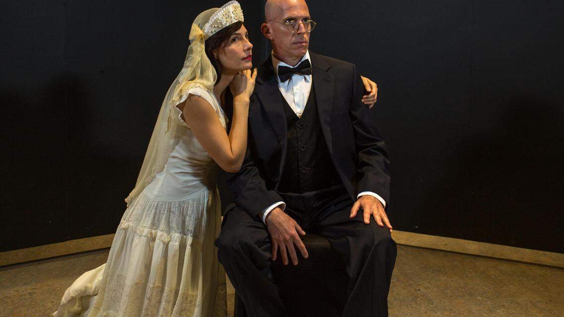 Amber McDonald as Elena Hoyos and Jamie Callahan as Carl von Cosel in the new production of 'Undying Love' at The Studios of Key West.