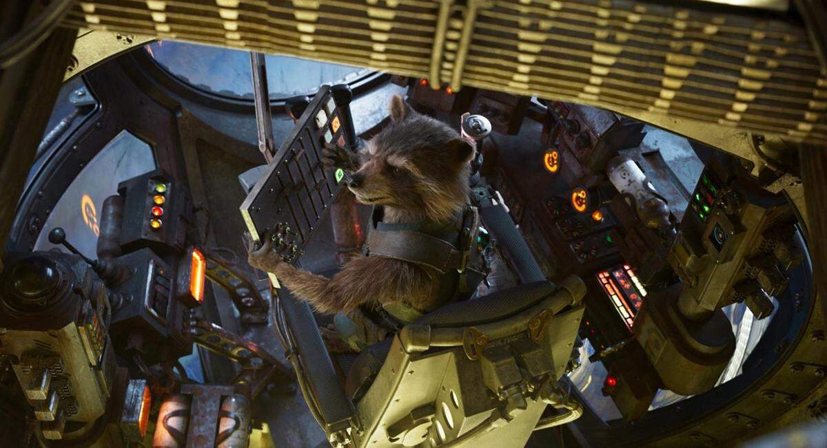 Rocket, voiced by Bradley Cooper, in the film, "Guardians Of The Galaxy Vol. 2."