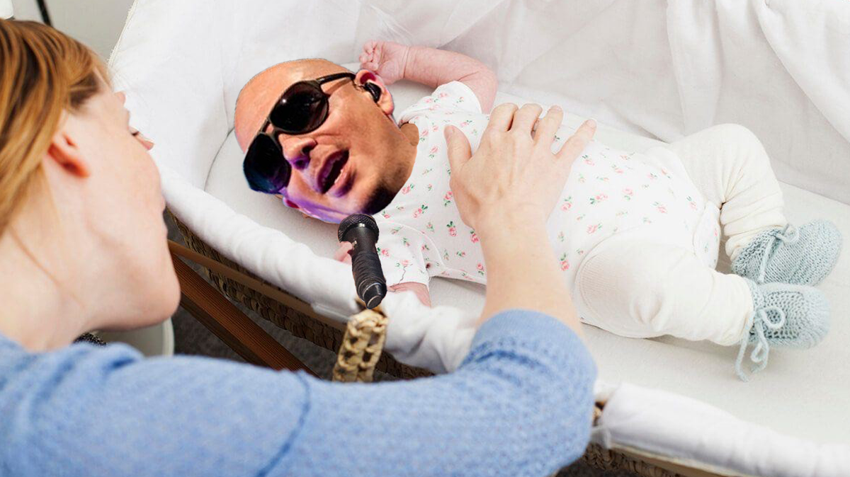 Let the soothing sounds of Pitbull serenade your baby to sleepy town.