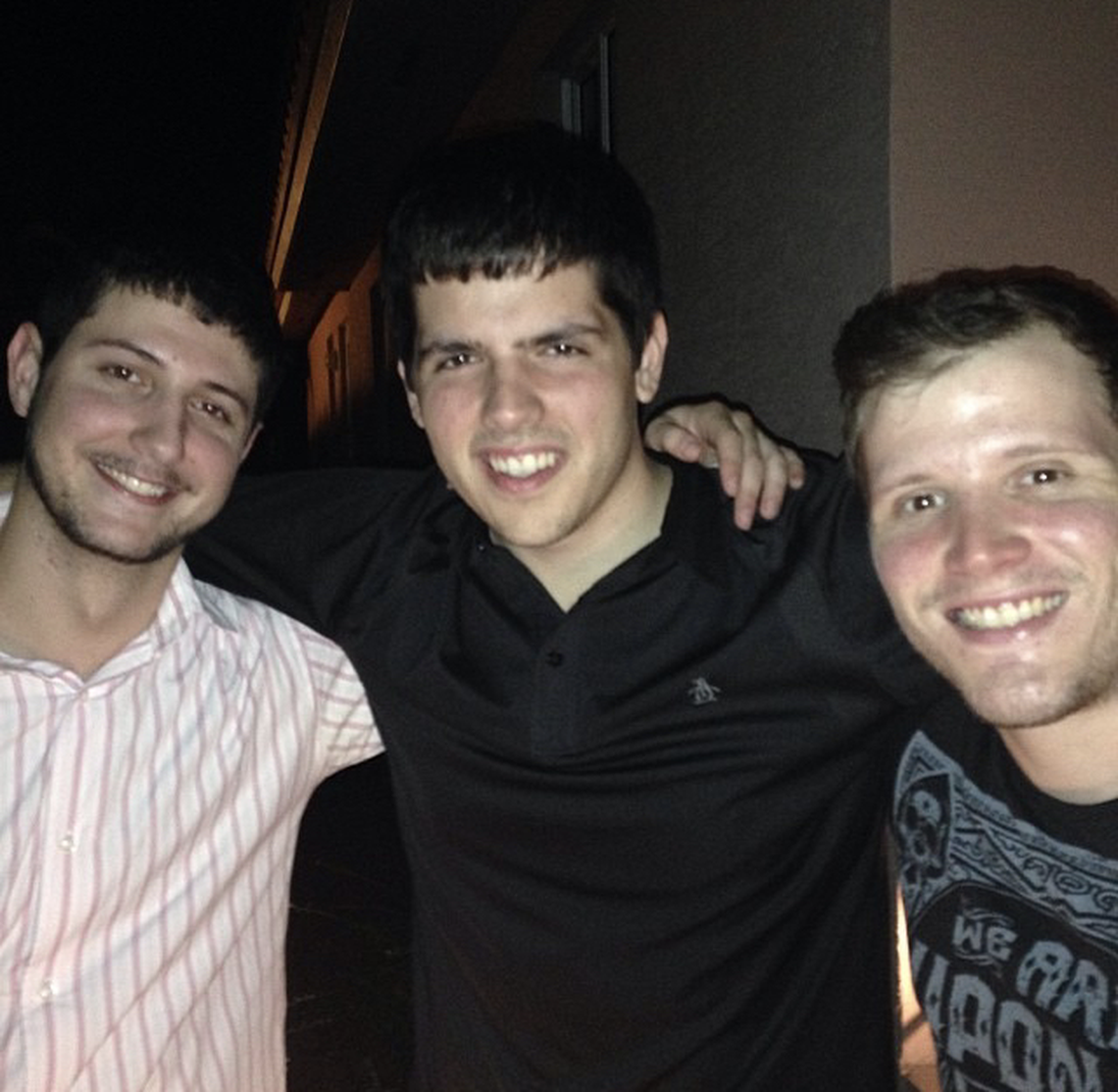 Juan Mora (left), Oscar Cepero and Daniel Ugarte. Mora is still missing after the collapse of Champlain Towers South in Surfside, FL.