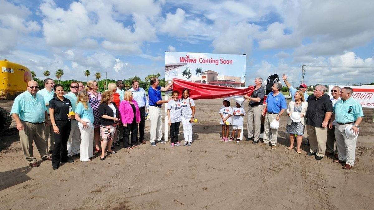 Wawa store groundbreaking in West Palm Beach at the intersection of Federal Highway and Sample Road.