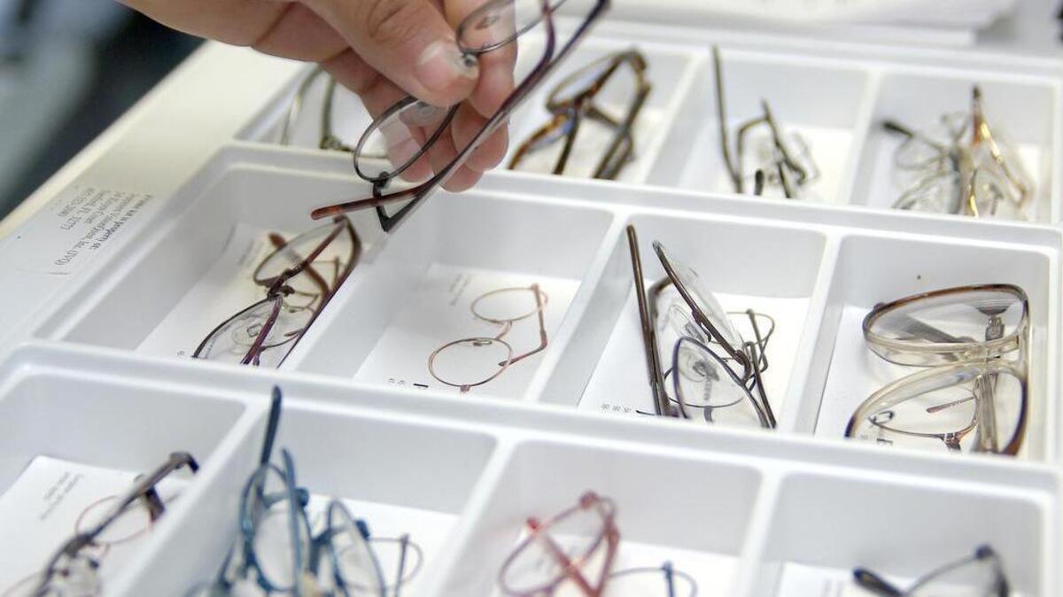 A display of eyeglasses is shown in a file photo.