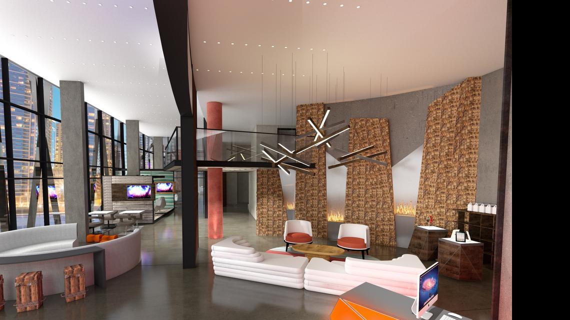 
A public space in the new hotel brand Vib is shown in this rendering. A Miami location of the concept is scheduled to open in late 2016.
