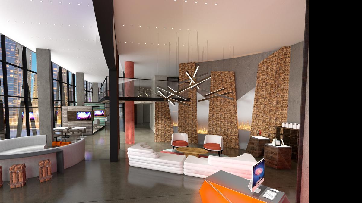 
A public space in the new hotel brand Vib is shown in this rendering. A Miami location of the concept is scheduled to open in late 2016.
