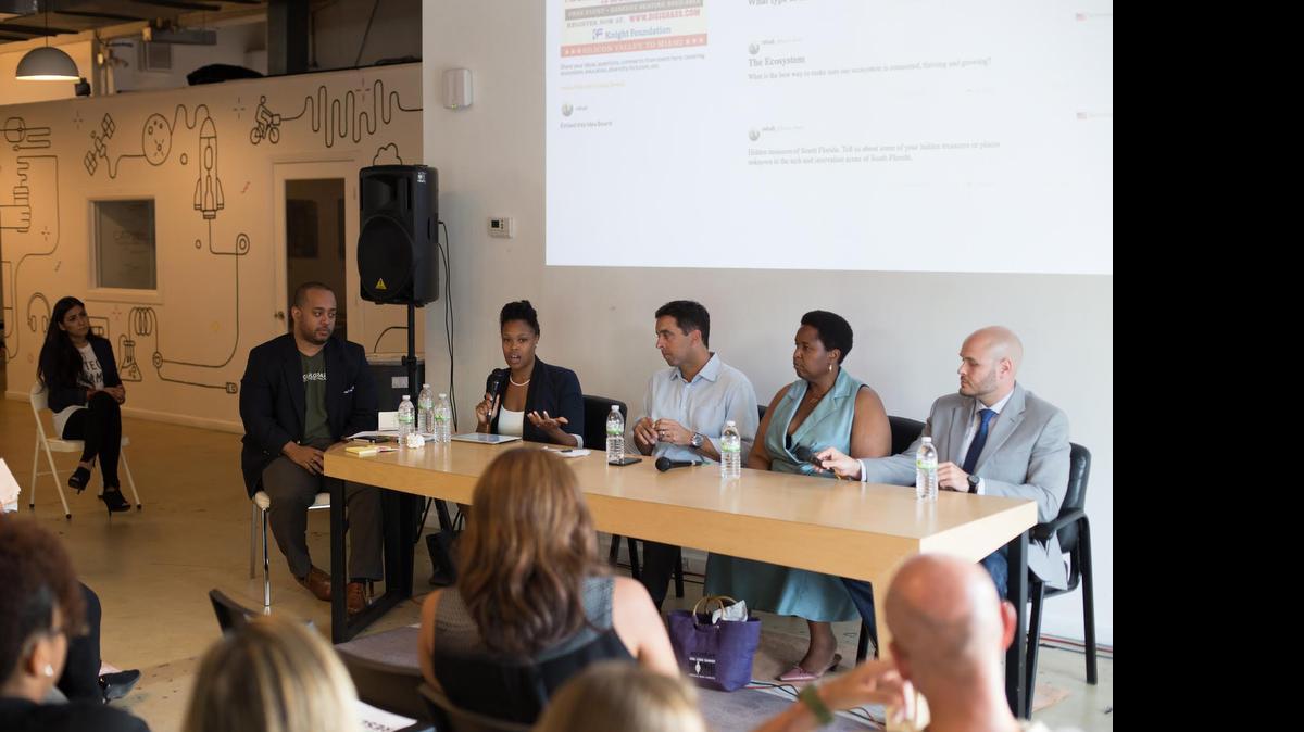 
Panelists discuss “The Big Business of Civic Innovation” at The LAB Miami.
