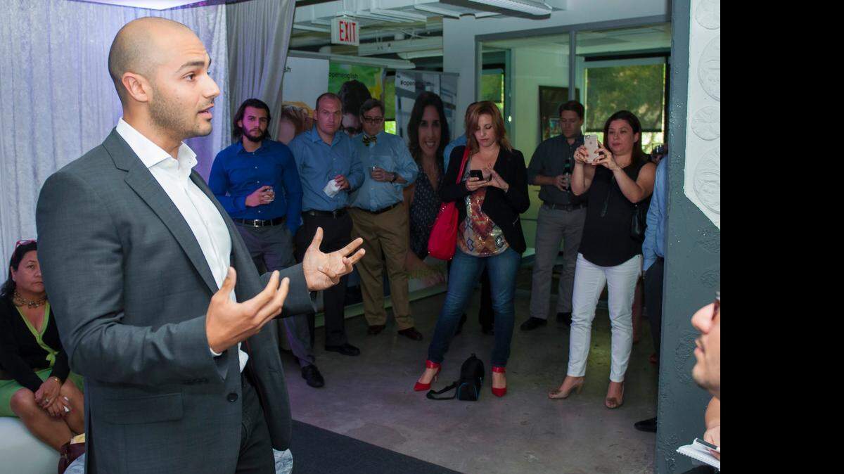 
Andres Moreno, founder and executive chairman of Open English, an online English-language school that has taught about 300,000 students across Latin America, discusses the upcoming U.S. launch, which will start in Miami. He was at a launch event at Open English’s Coconut Grove headquarters Thursday night.
