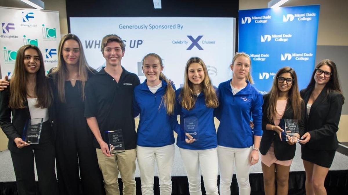 The winners of this year’s Innovate South Florida school-pitch competition.