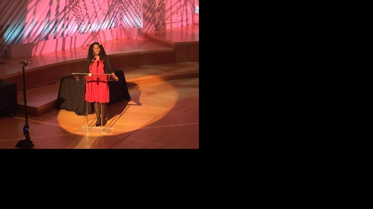 
Mary Spio, founder of Next Galaxy, a virtual reality company, shares her immigrant story at The B.I.G. Summit in Miami Beach. 
