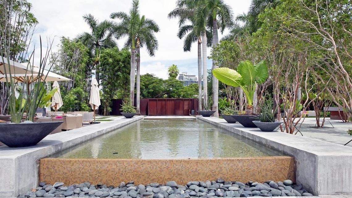 This is the outdoor area of the Sacred Space urban sanctuary, complete with lush meditation gardens.