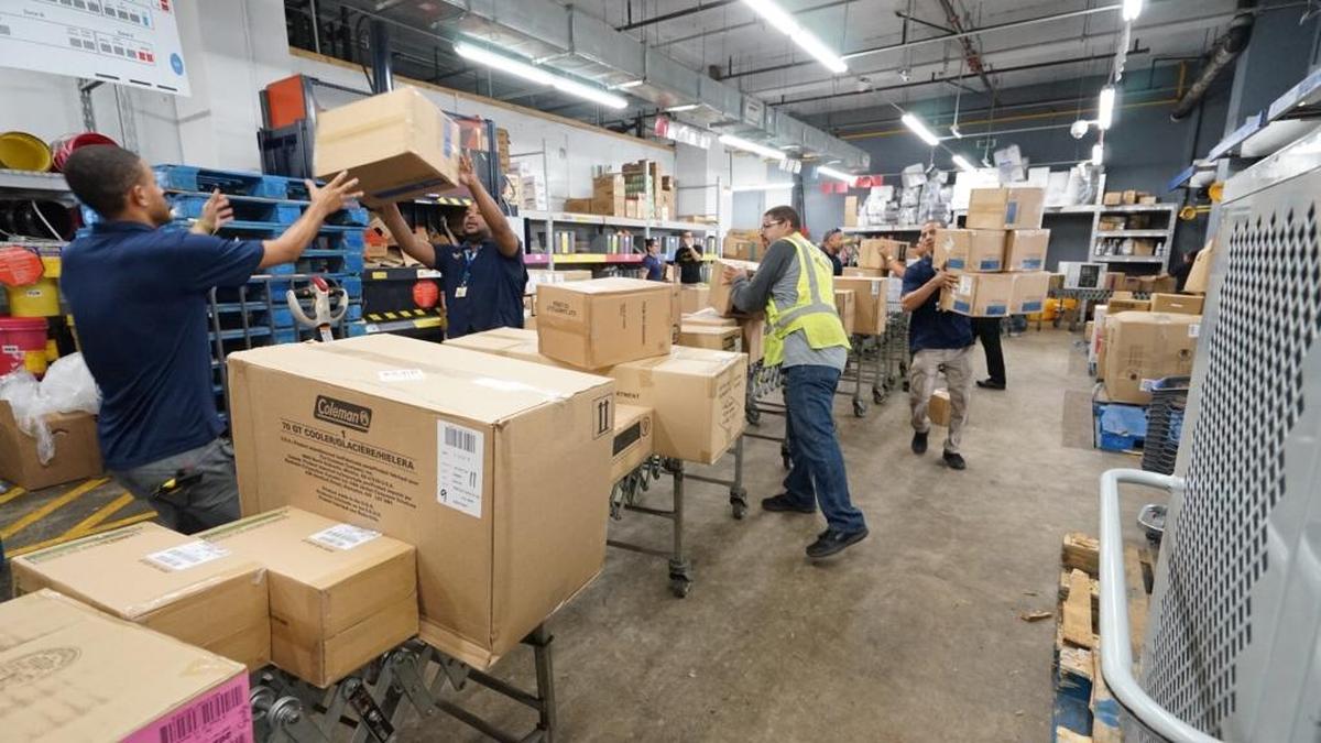 Walmart associates gather supplies to help people affected by Hurricane Maria in Puerto Rico.