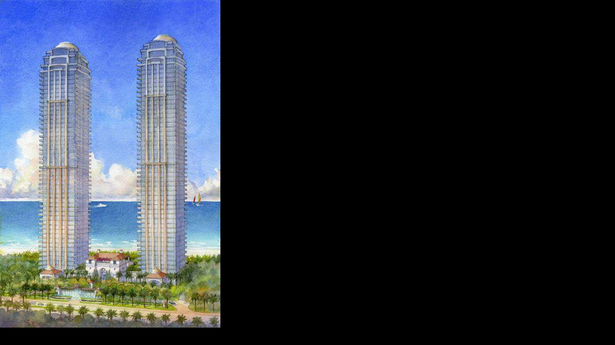 
A rendering of the proposed towers at the Estates at Acqualina, a new development by the Trump Group.
