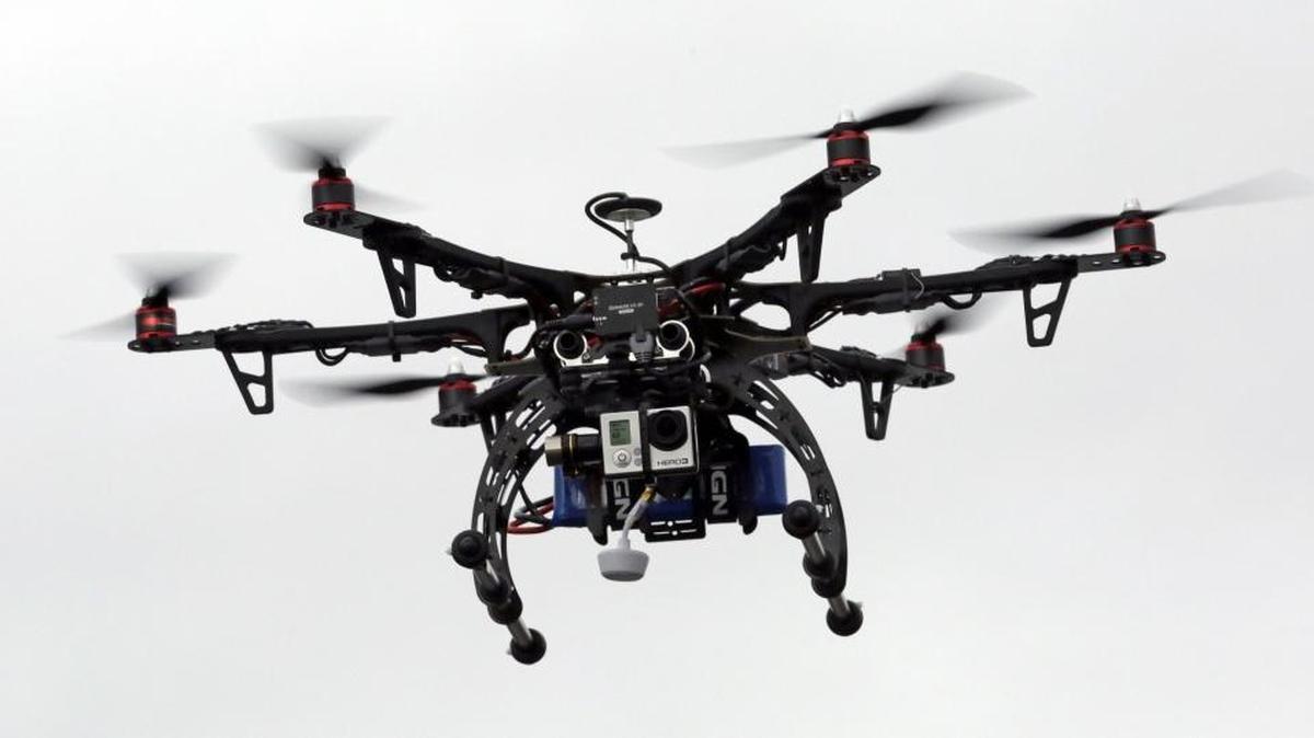 In this Feb. 13, 2014, file photo, a drone is demonstrated in Brigham City, Utah.