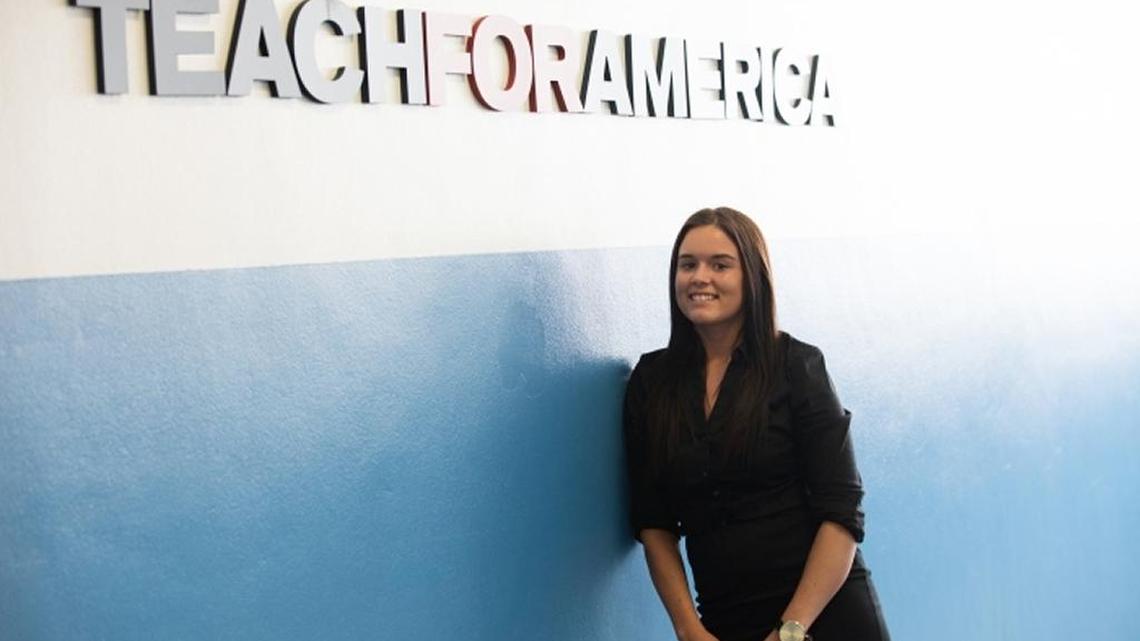 Teach for America’s Brittany Affolter was named godmother of Royal Caribbean International’s Harmony of the Seas after a contest among about local 1,000 educators.