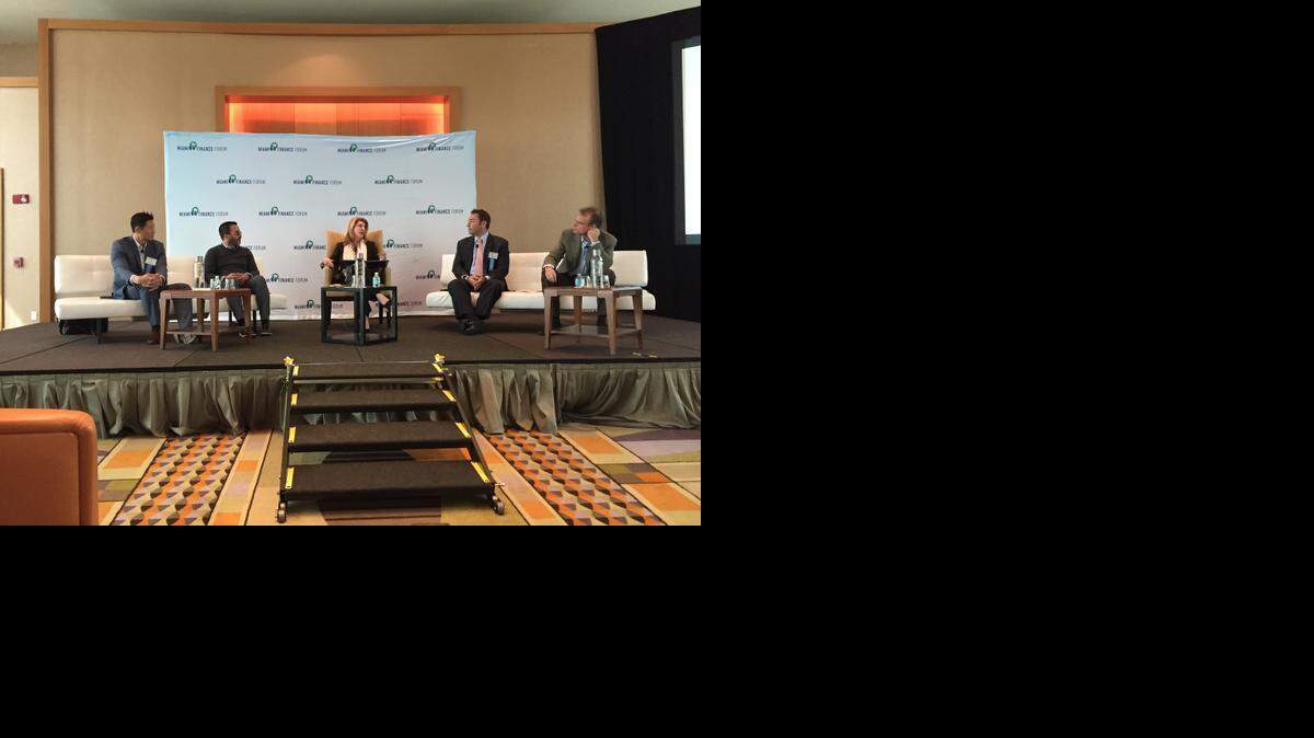 
 Executives in the South Florida media industry discuss the present and the future at “Mapping Miami’s Financial Future,” a program put on by the Miami Finance Forum at the Conrad Miami on Wednesday.
