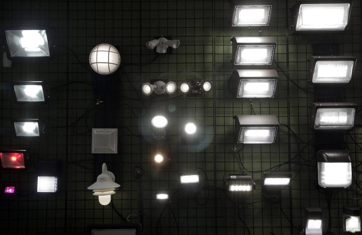 Some of the lighting products sold by Jademar on display at their headquarters in Miami. The company has increasingly focused on energy-efficient lighting in recent years.