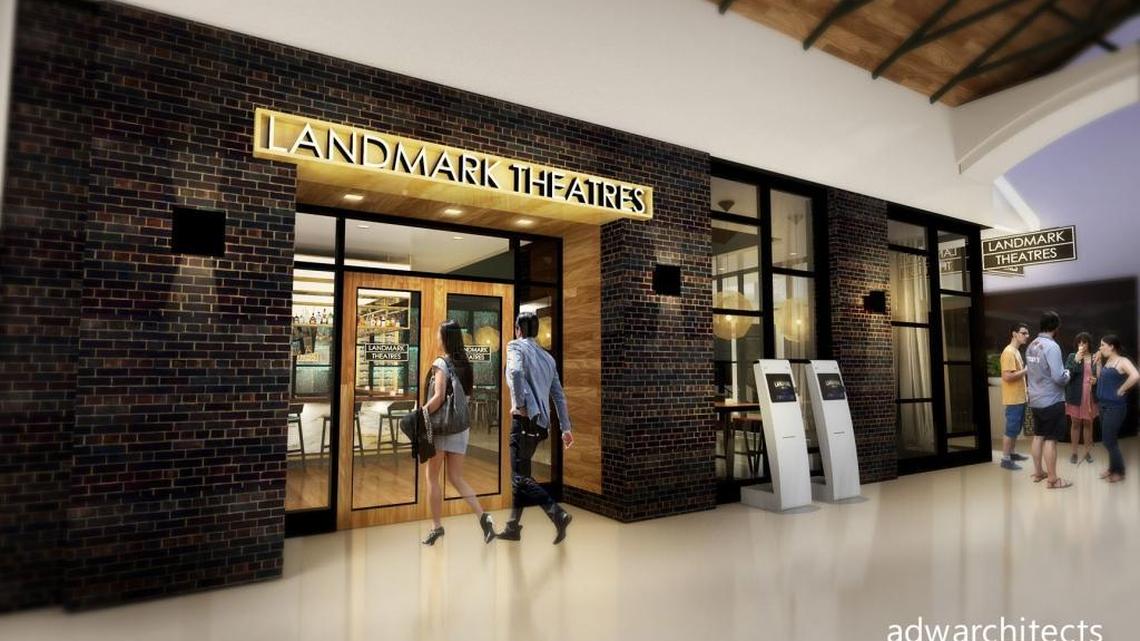 Architectural rendering of the proposed seven-screen Landmark Theatres multiplex at The Shops of Merrick Park.