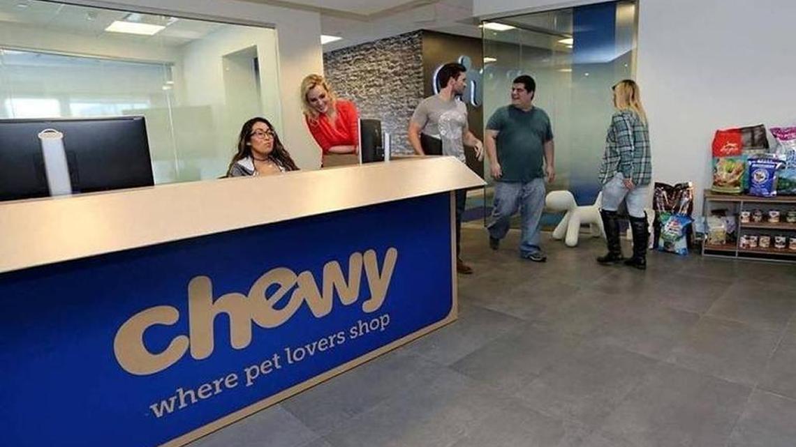 Chewy’s lobby at its Dania Beach headquarters.