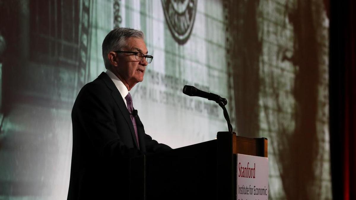 Federal Reserve Chairman Jerome Powell speaks during the 2019 Stanford Institute for Economic Policy Research Economic Summit at Stanford University on March 8 in California. The central bank’s regularly scheduled interest rate setting meeting concludes on Wednesday with a statement and press conference with Powell. For the first time this year the Fed will release its updated economic projections for the years ahead.