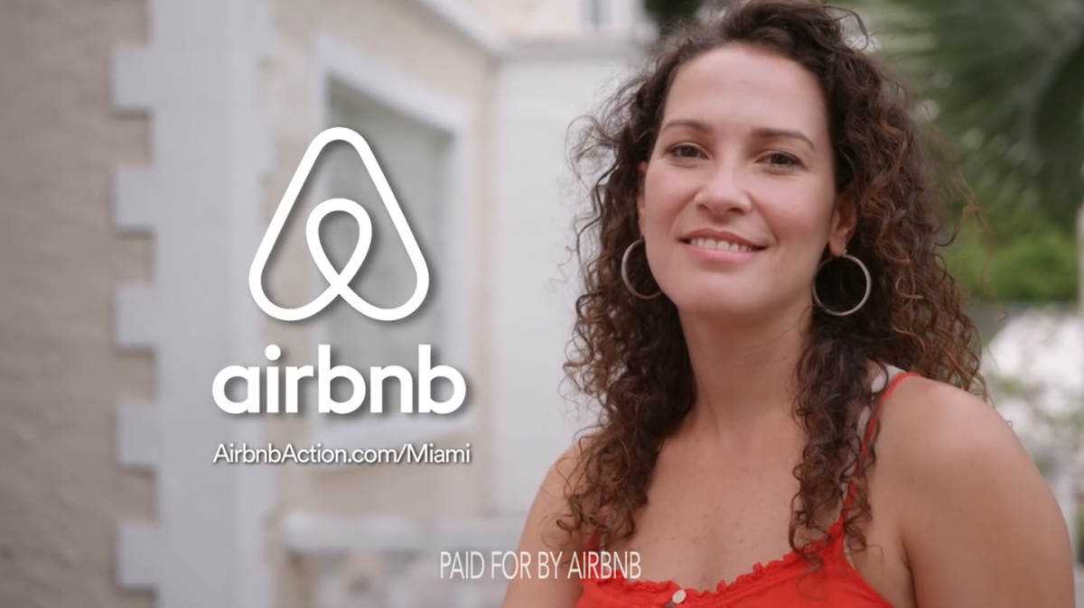 Airbnb host Yualys, who has a rental in Wynwood, in one of the platform’s ads in Miami.