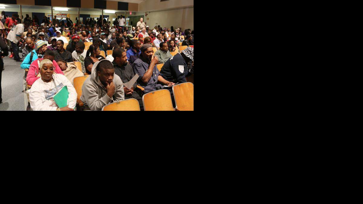 
Hundreds of people attended the kickoff and rrientation of Employ Miami Dade at D.A. Dorsey Educational Center in Miami on Dec. 15, 2014. Its goal is to link employers with construction jobs with the chronically unemployed. 
