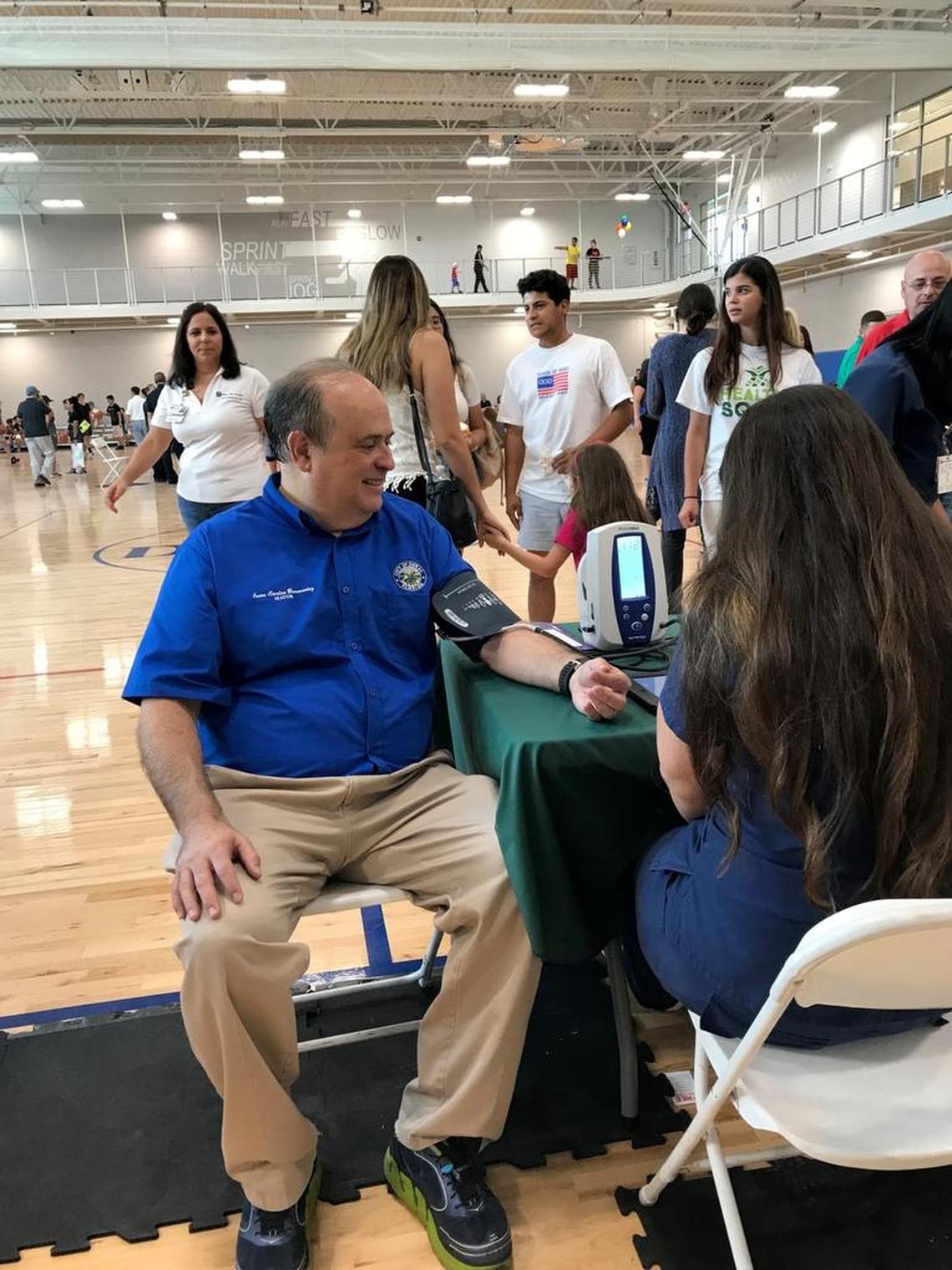 In August, Doral Mayor Juan Carlos Bermudez, shown here, challenged his residents to take the StepUp Your Health Doral Challenge. He's trying to get his citizens to walk a billion steps in the next year. LifeWallet created the app that keeps track of residents’ steps, adds them to the community total and provides individual rankings.