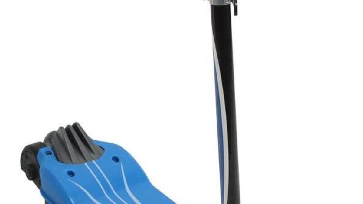A blue Pulse Performance electric scooter, under recall for a problem that can cause a fall at speed.