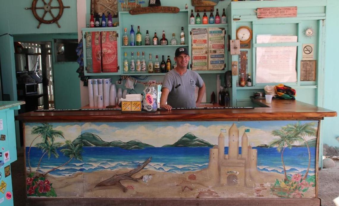 Soggy Dollar Bar on Jost Van Dyke in the British Virgin Islands post-storms.