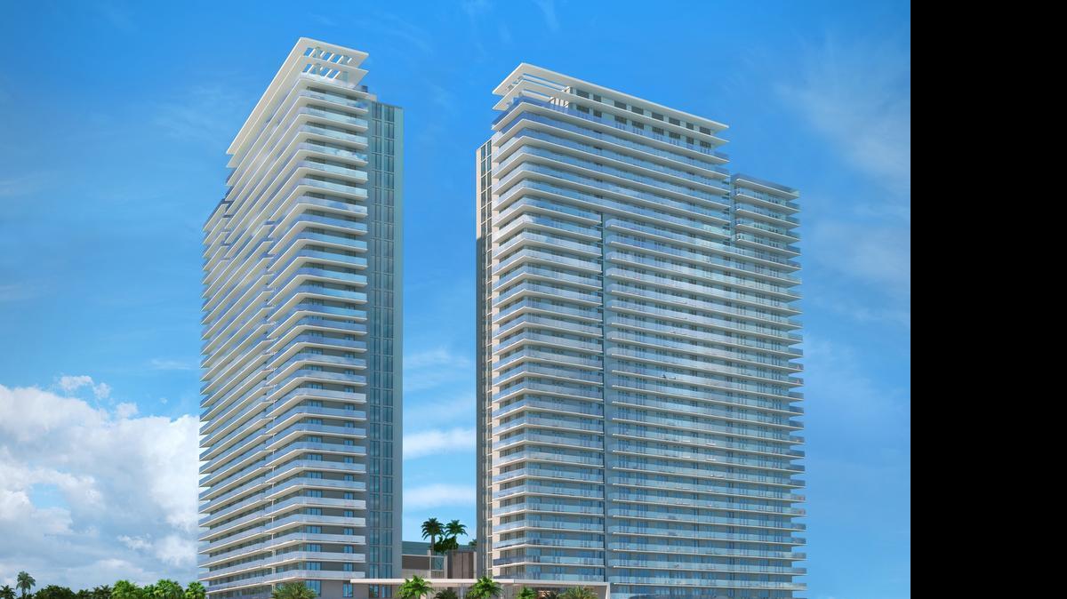 
A rendering of the planned condo towers in North Miami Beach.

