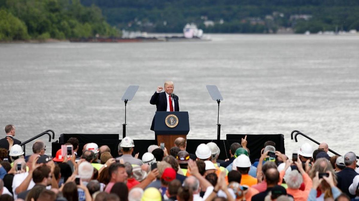 President Donald Trump delivers a speech on June 7, 2017, in Cincinnati, Ohio, about transportation and infrastructure projects. The White House is expected to release the president’s infrastructure plan as early as the week ahead.