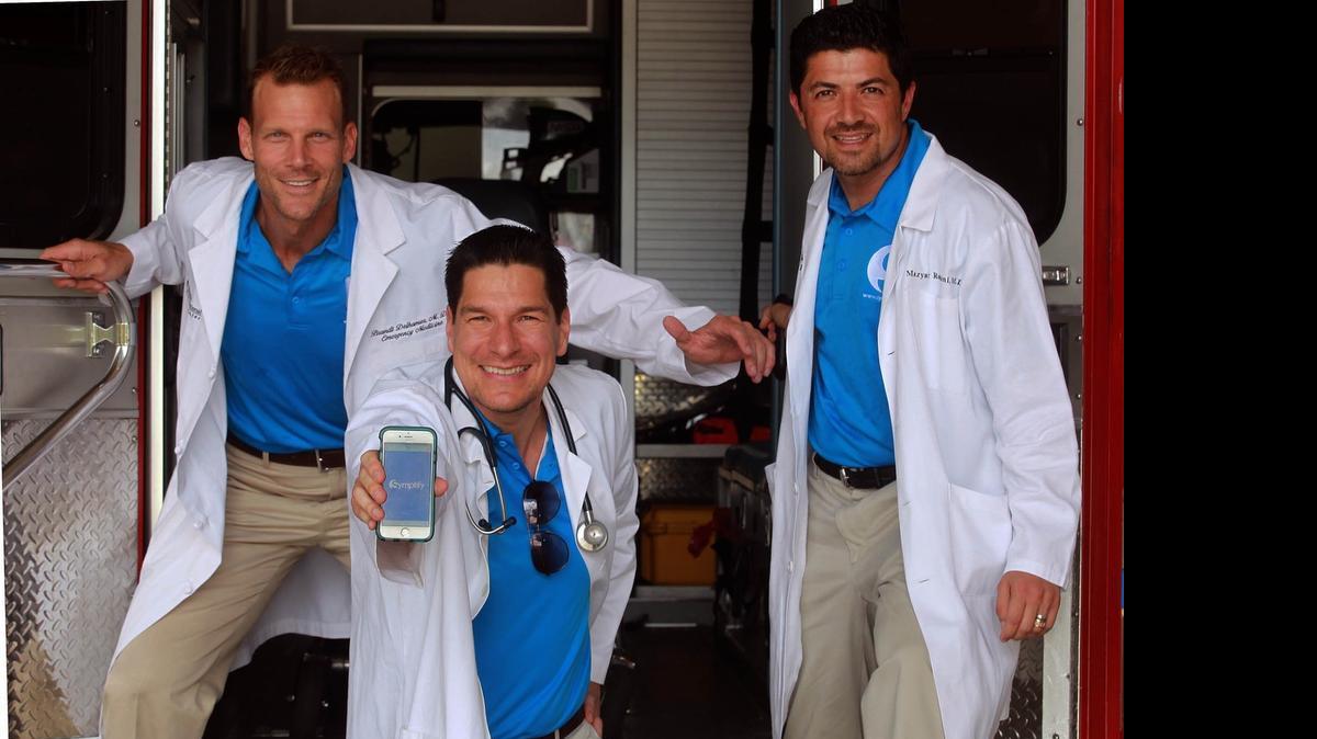 
Brandt Delhamer, M.D. (left), CEO Jalil Thurber, M.D., (center) and Mazyar Rouhani, M.D. (right), started a company called Symptify which helps users figure out causes for their symptoms, what to do about them and where to go for help.
