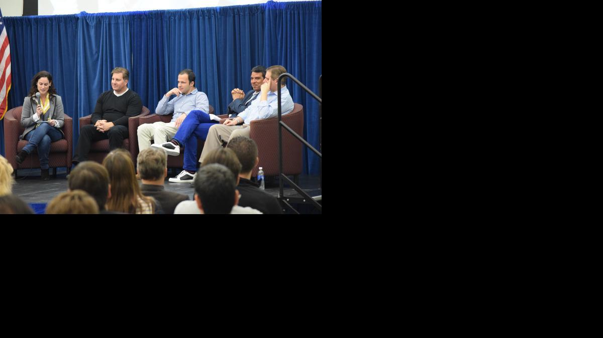 
PANELISTS: From left, Melissa Krinzman, co-founder, Krillion Ventures; Steven McKean, tech entrepreneur and startup advisor; Benoit Wirz, director of venture investments, Knight Foundation; Leandro Finol, executive director of MDC’s Idea Center; and Adam Smith, partner, Medina Capital.
