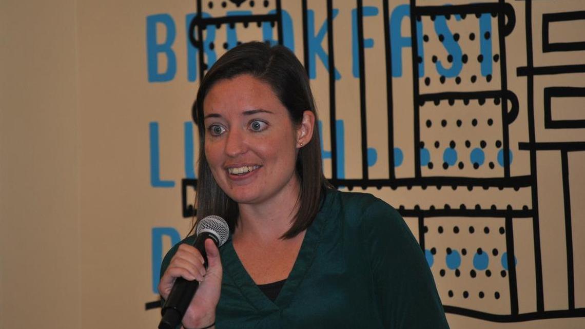 Mary Biggins, co-founder of ClassPass, talks about her entrepreneurial journey at a Citi FinTech and Refresh Miami event last week at WeWork.