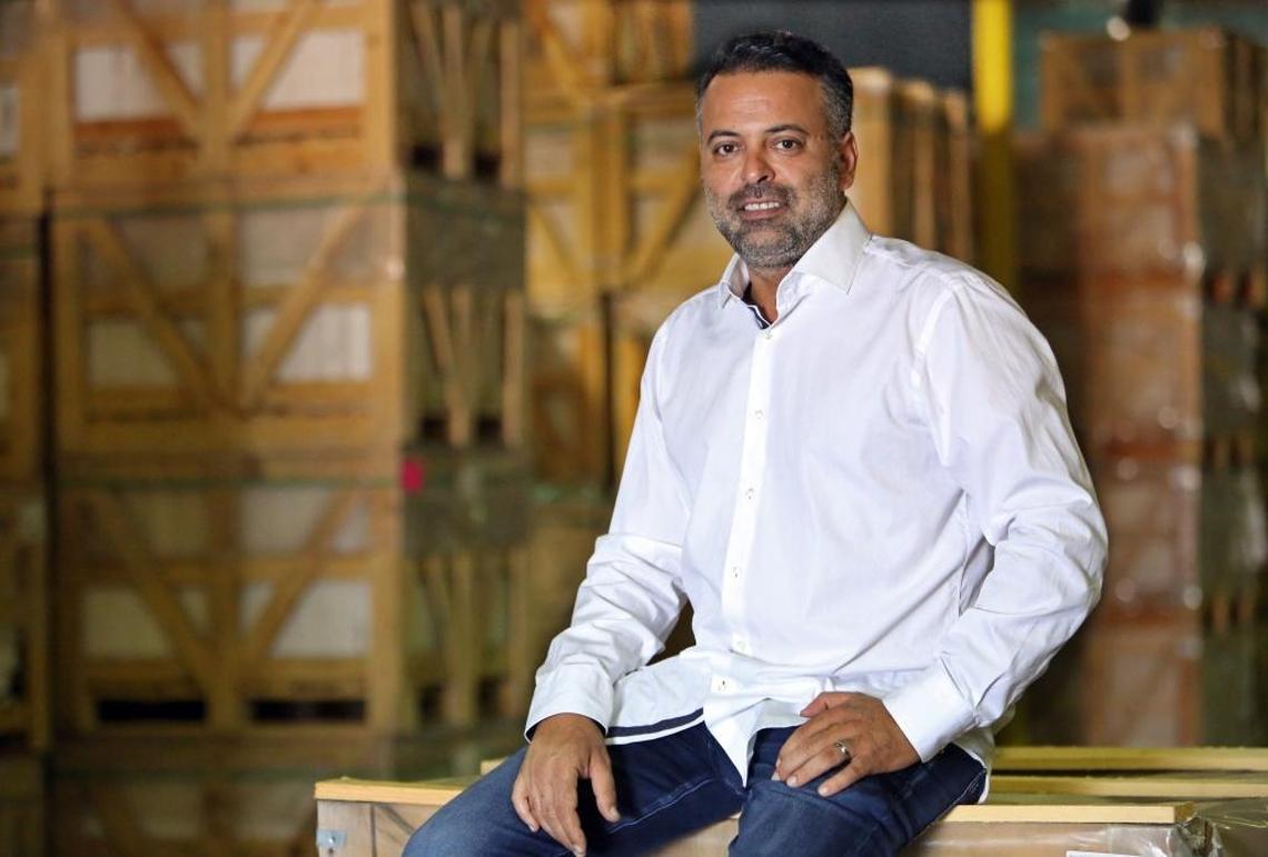 BOS Group CEO/Founder Ozan Baran in his Allapattah warehouse.