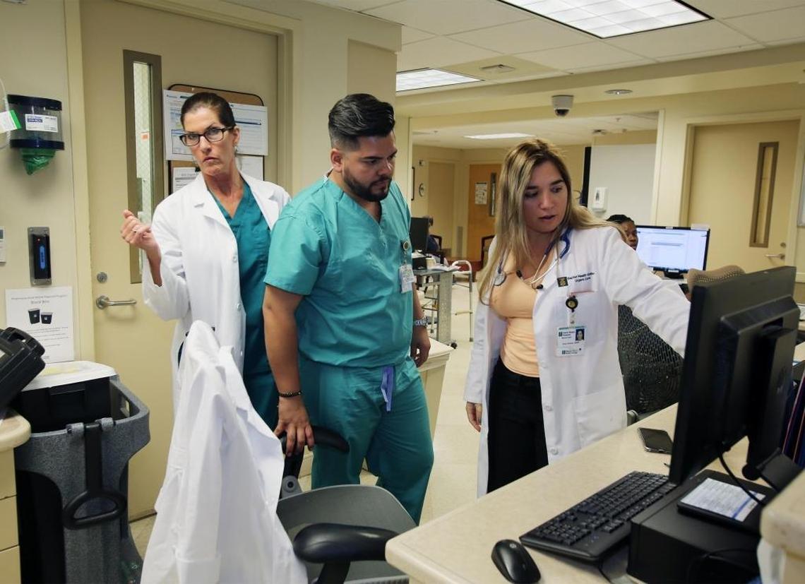 Baptist Health Medical Plaza staff, from left: Susan Perry, Ancizar Gonzalez and Anay Suarez.