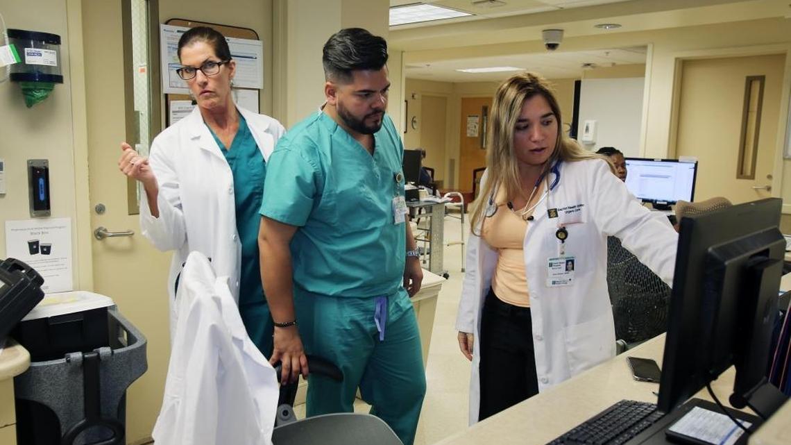 Baptist Health Medical Plaza staff, from left: Susan Perry, Ancizar Gonzalez and Anay Suarez.