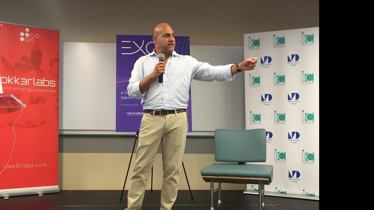 
In a daylong workshop, Salim Ismail, global ambassador and the founding executive director of Silicon Valley’s famed Singularity University, presented a workshop at Miami Dade College’s Idea Center and supported by Rokk3r Labs and Knight Foundation.


