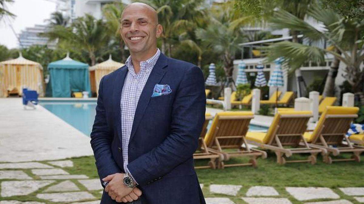 <cutline_leadin>Amenities: </cutline_leadin>Brett Orlando, area managing director at Thompson Hotels, near the Thompson Miami Beach’s pool.