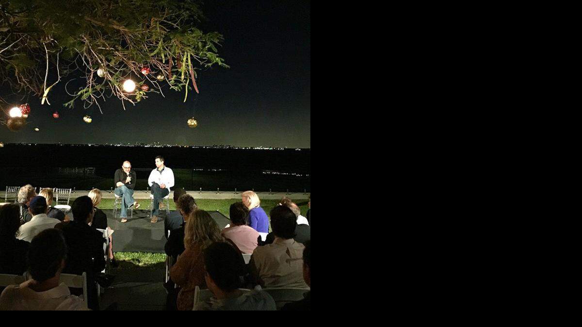 
Matt Haggman, program director of the Knight Foundation, talks with Dave McClure of 500 Startups at a Key Biscayne event last week, where McClure announced 500 Startups is bringing its PreMoney conference to the Miami area this spring.
