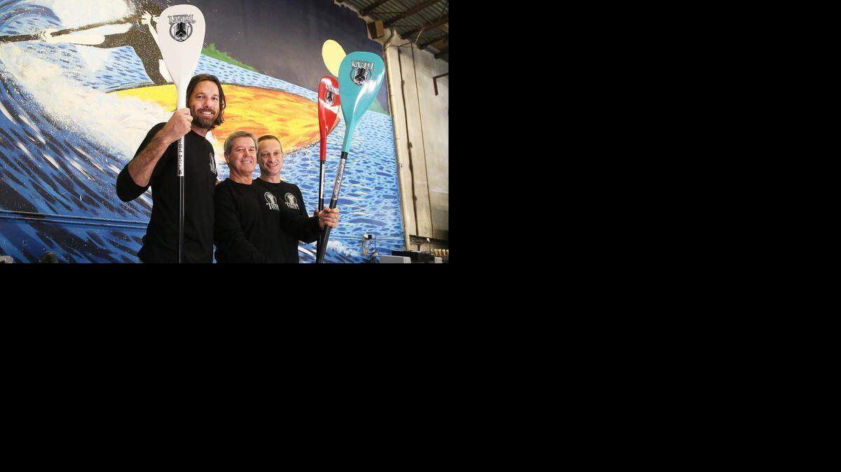 <cutline_leadin>GOOD SPORTS</cutline_leadin>: Sean Collins, Carlos Menendez and Toby Grimes are the founders of Dania Beach-based Titan Paddles. The trio shares a passion for water sports and making lightweight yet durable paddles in the United States.