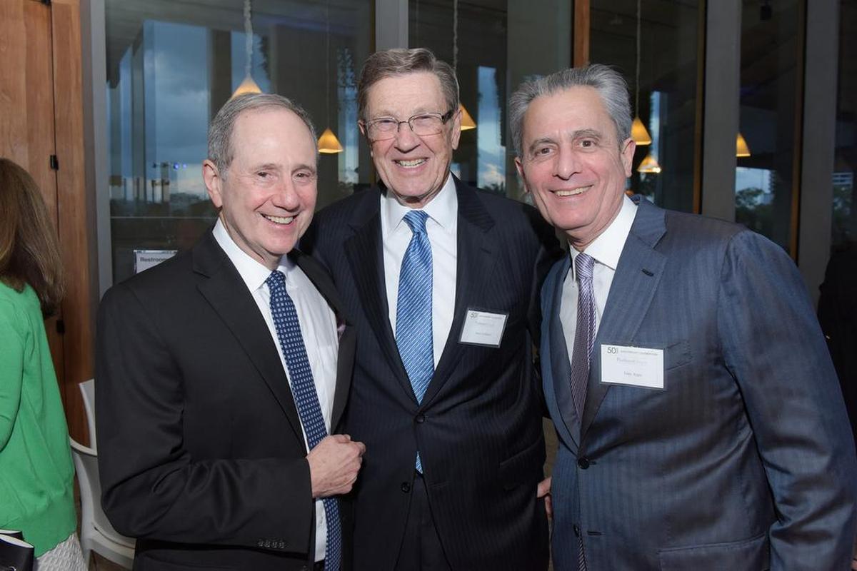 Aaron Podhurst of Podhurst Orseck, center, at a party in February. (He’s flanked by Brian Bilzin, left, and Tony Argiz.)