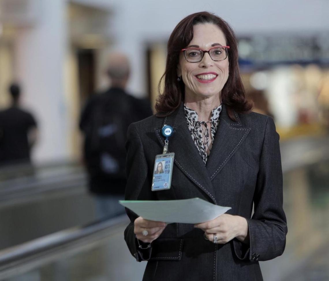 Rebecca Lugones, protocol officer at the Miami-Dade Aviation Department, is ready to greet one of many dignitaries that fly into Miami International Airport every day.