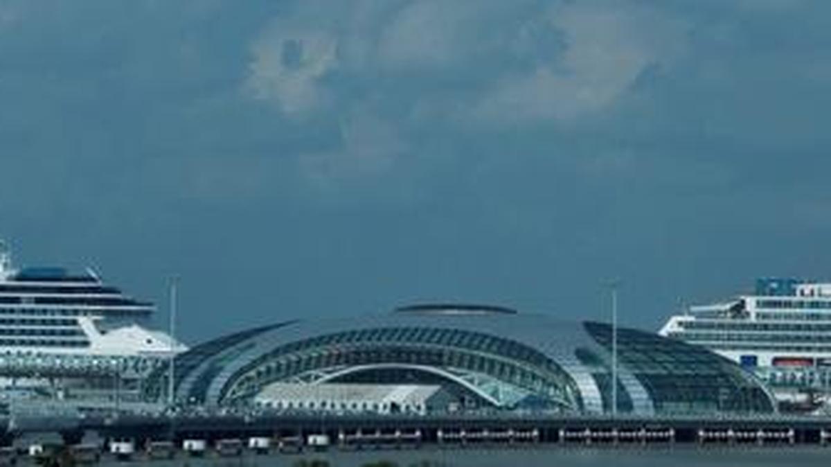 
Costa Serena and Costa Victoria are shown in port in Shanghai.
