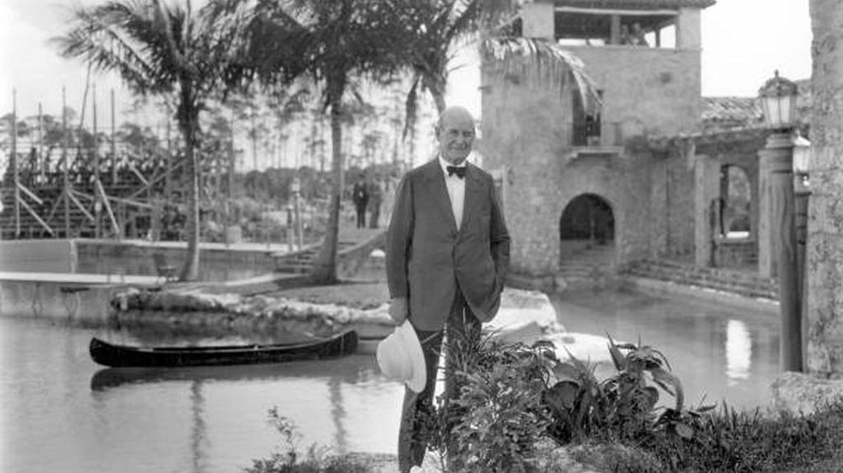 William Jennings Bryan at the Venetian Pool in Coral Gables in 1925. Over a century ago, the populist politician and eventual Brickell Avenue resident inveighed against the gold standard that underpinned the U.S. and British currency tie.