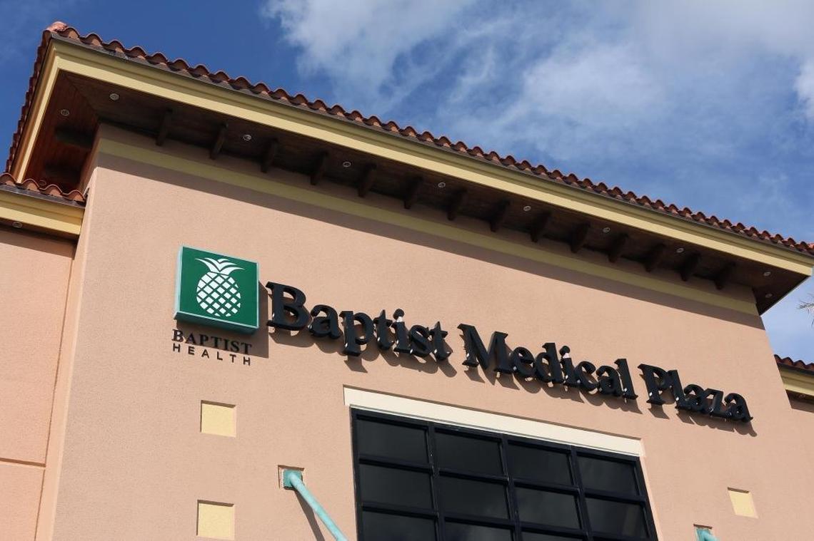 Entrance of the Baptist Health Medical Plaza in Doral.