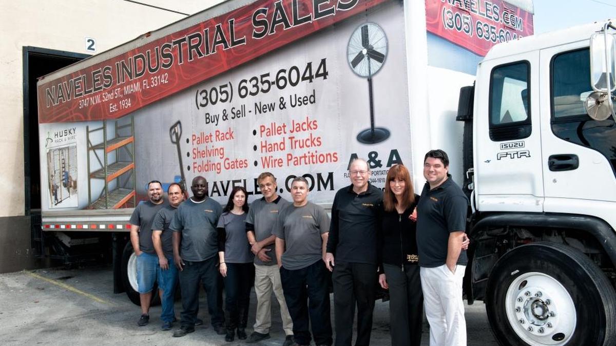 Family-owned Naveles sells equipment used in warehouses, including a wide range of racks for storing pallets of merchandise and equipment.