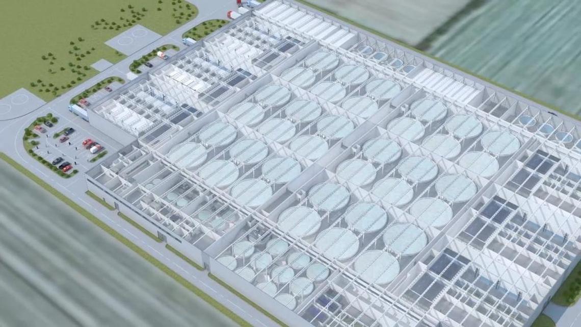 An image — an artist’s rendering — from the company’s video about the new facility being built near Homestead.