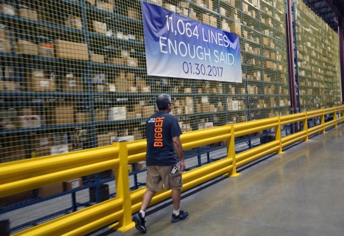 A worker at KLX Aerospace Solutions, at the company’s headquarters in Doral.